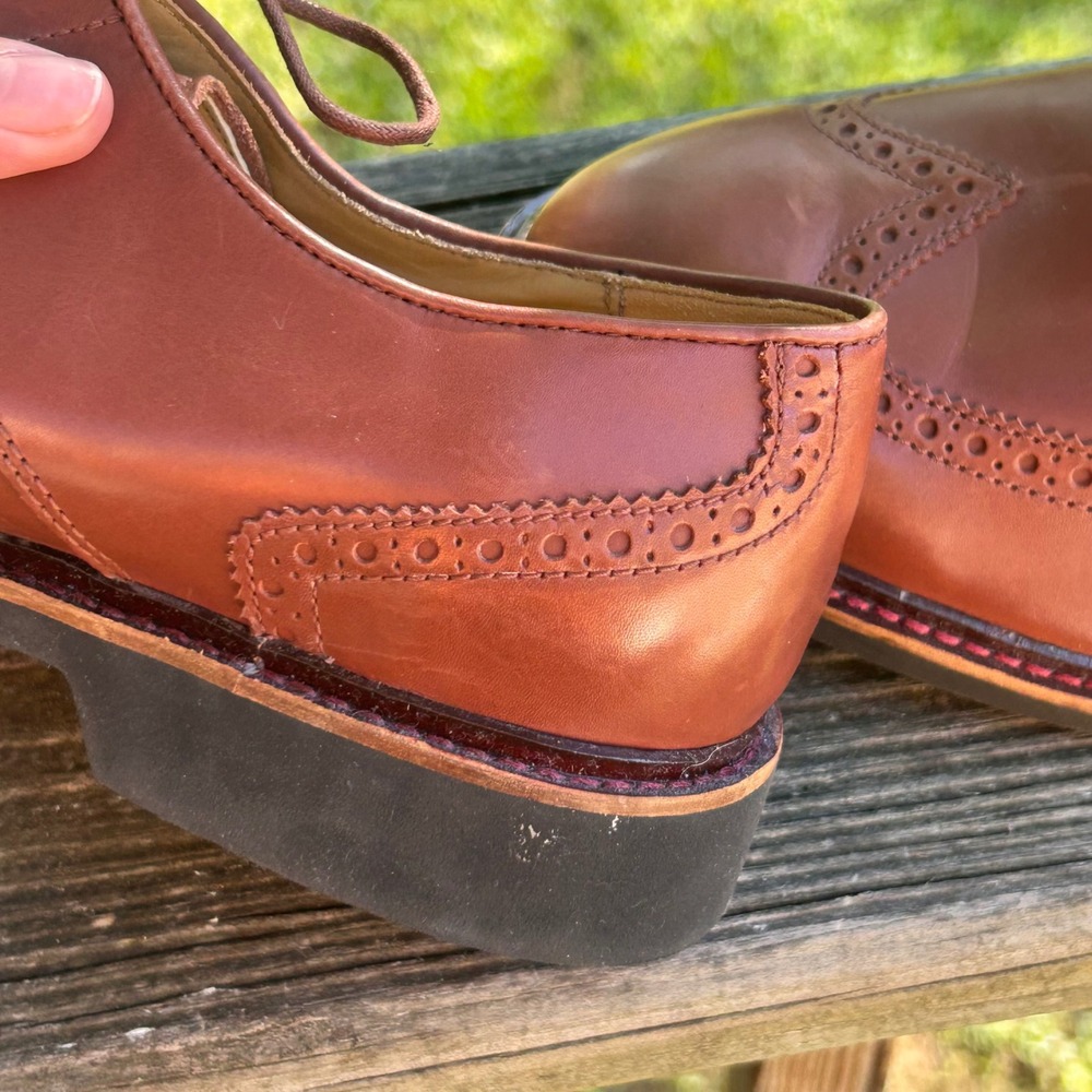 Cole Haan Wingtip Oxford 10.5 Brown Leather Derby Dark Academia Classic Preppy - Picture 5 of 8